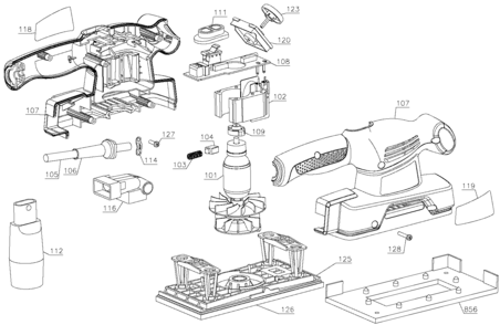 Default Diagram and Parts List for CD400-AR Type 2 Black and Decker Sander Polisher